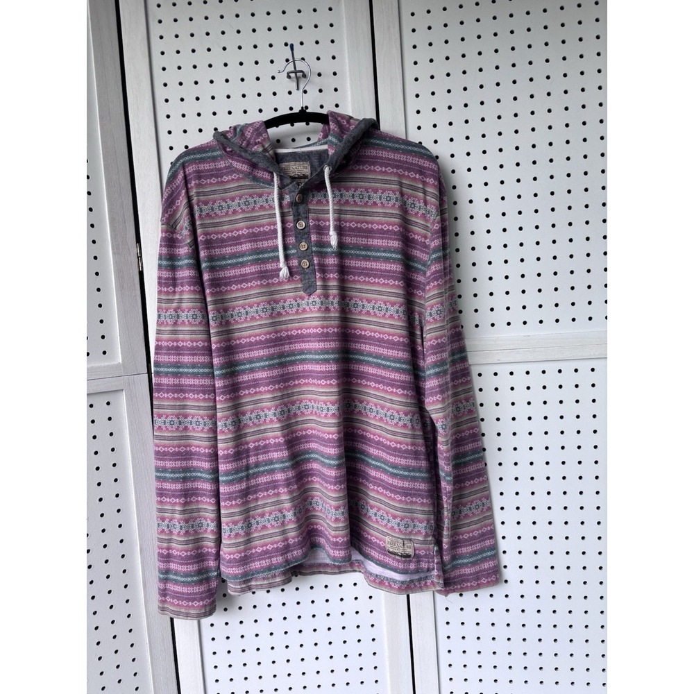 Free Nature Size XL Pullover‎ Hoodie Sweatshirt All Over Print Cotton Poly